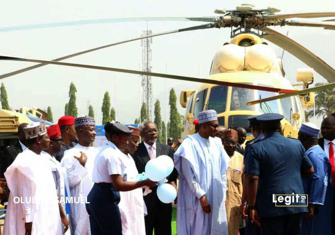 Buhari inducts 109 power and MI-171E combat helicopters to fight insurgency Buhari inducts 109 power and MI-171E combat helicopters to fight insurgency