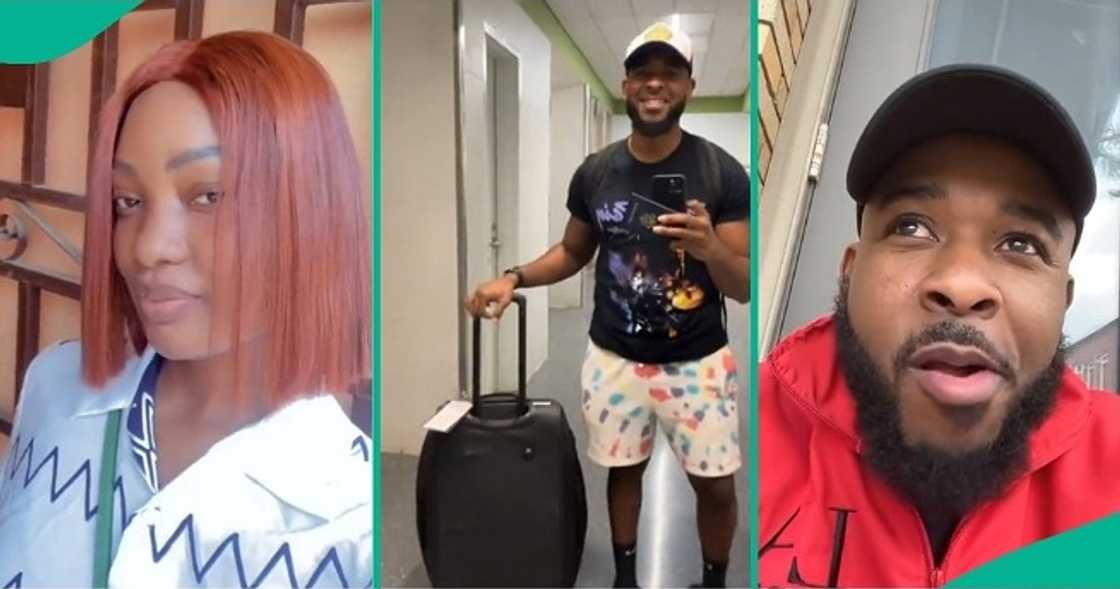 Lady finally meets her American lover after 7 months of chatting online. Lady finally meets her American lover after 7 months of chatting online.