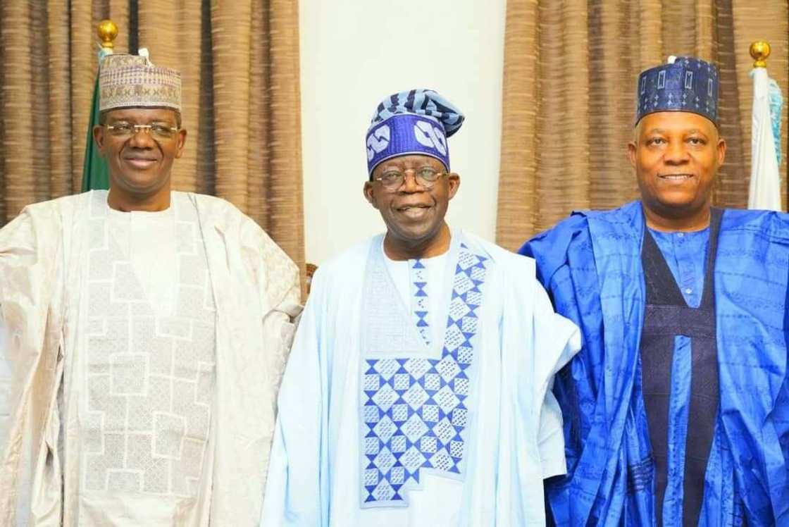Tinubu with Zamfara governor and Shettima Tinubu with Zamfara governor and Shettima