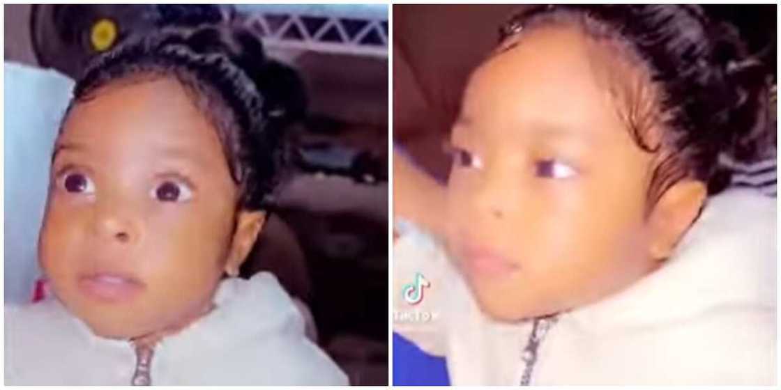 Photos of baby with a wig. Photos of baby with a wig.