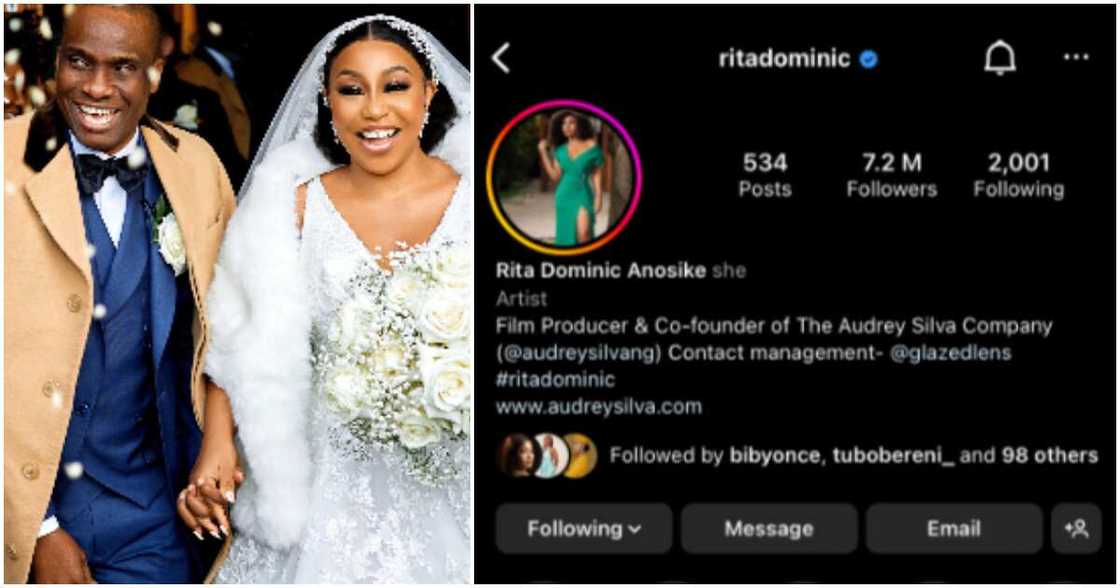 Rita Dominic's white wedding.