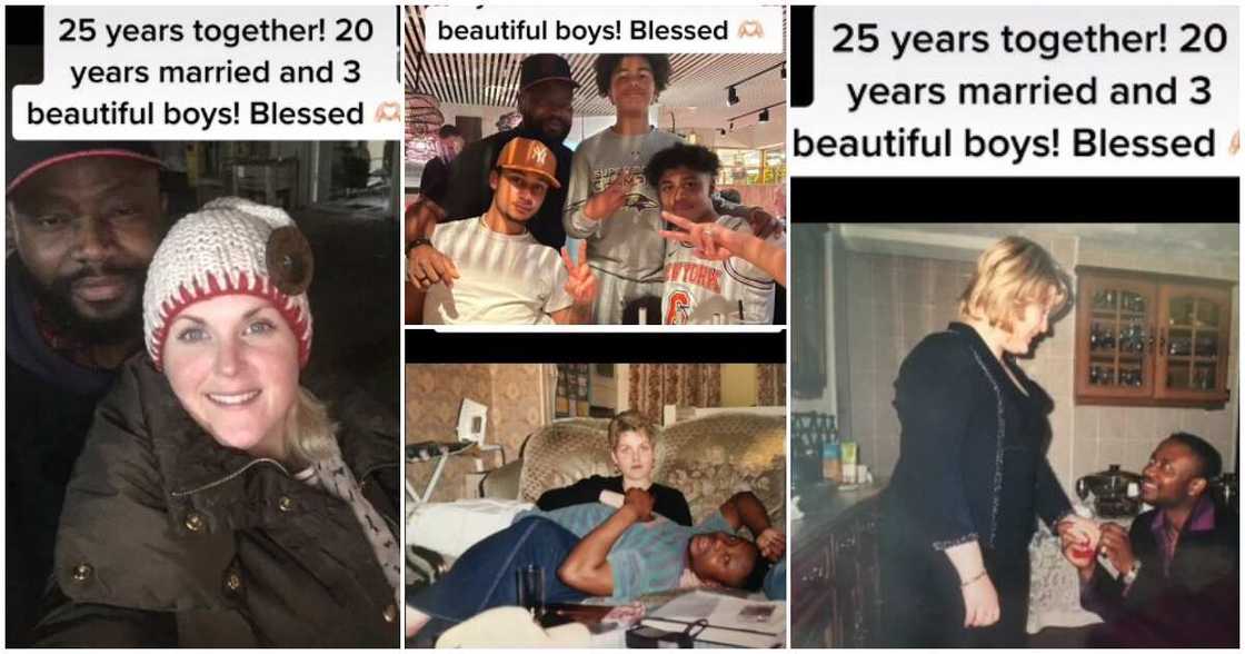 Rhonda Babayale, white lady marks 25 years of love with black hubby, interracial couple, interracial couple with their kids Rhonda Babayale, white lady marks 25 years of love with black hubby, interracial couple, interracial couple with their kids