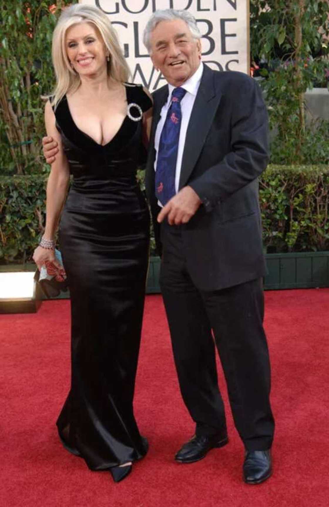 Falk had been married to actress Shera Danese since 1977. The couple poses for photographs at the Golden Globe Awards in Beverly Hills in 2006. Falk had been married to actress Shera Danese since 1977. The couple poses for photographs at the Golden Globe Awards in Beverly Hills in 2006.