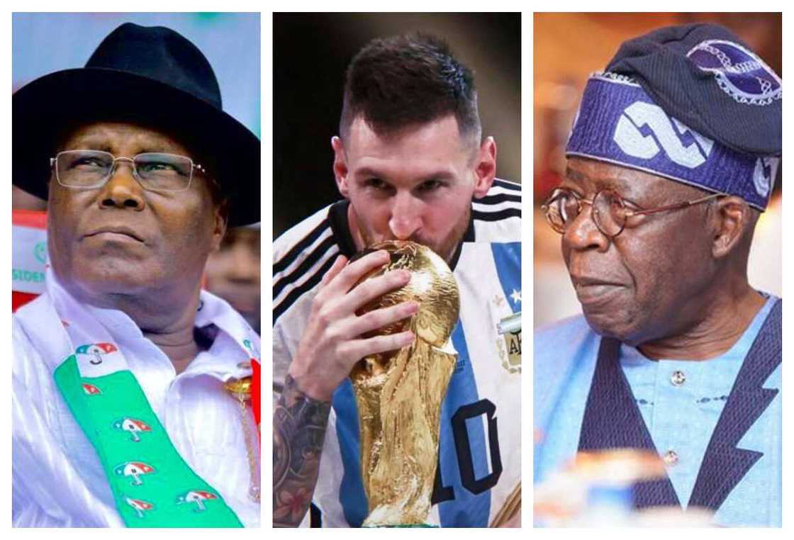 Atiku, Messi, Tinubu Atiku, Messi, Tinubu