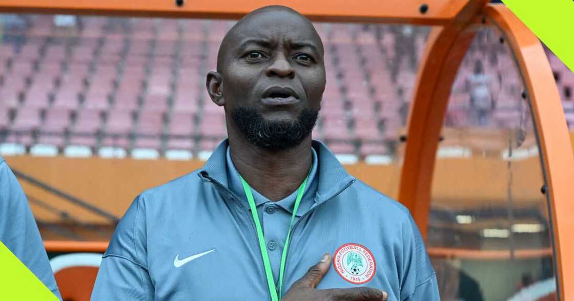 Finidi George during Nigeria's 2-1 loss to Benin Republic. Finidi George during Nigeria's 2-1 loss to Benin Republic.