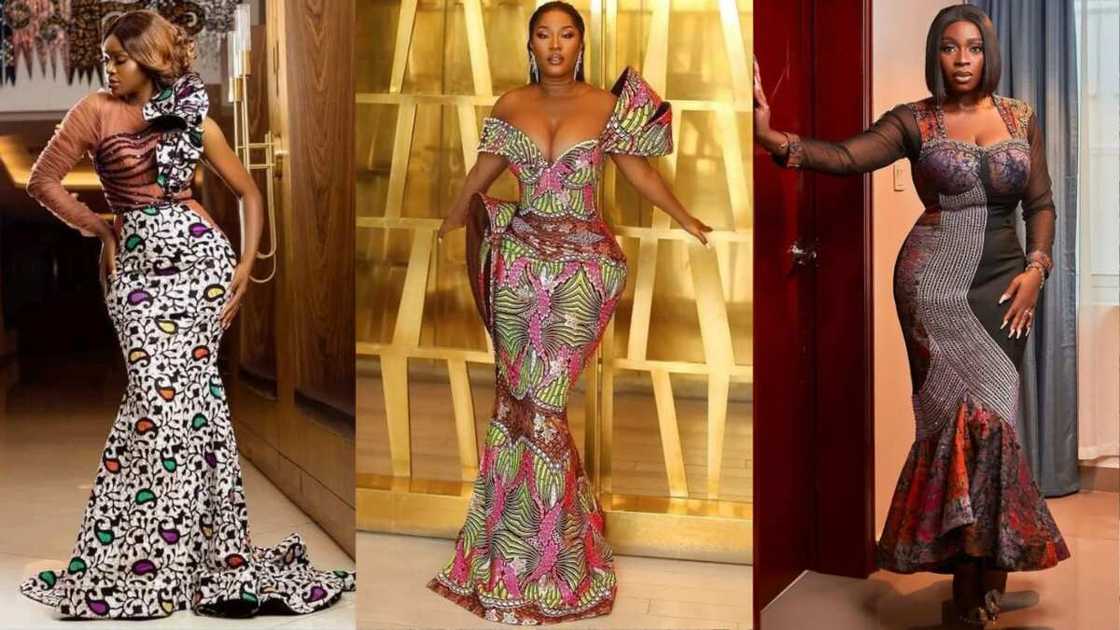 Mermaid-styled long Ankara dresses for slim ladies Mermaid-styled long Ankara dresses for slim ladies