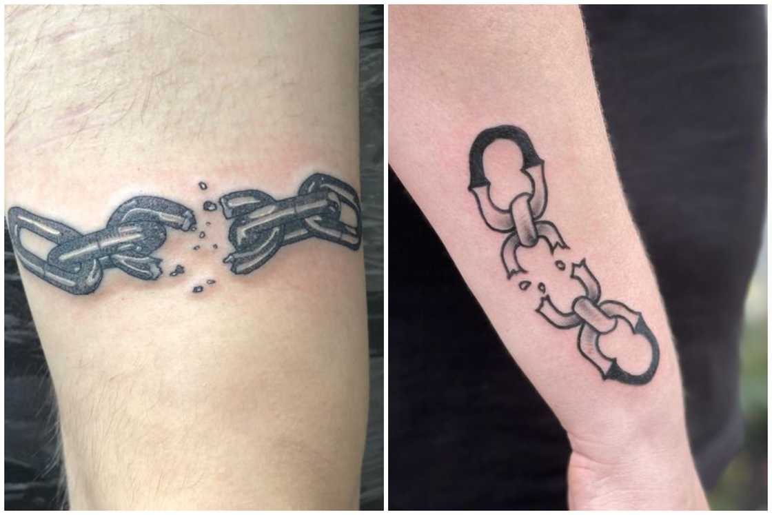 Broken chain tattoos