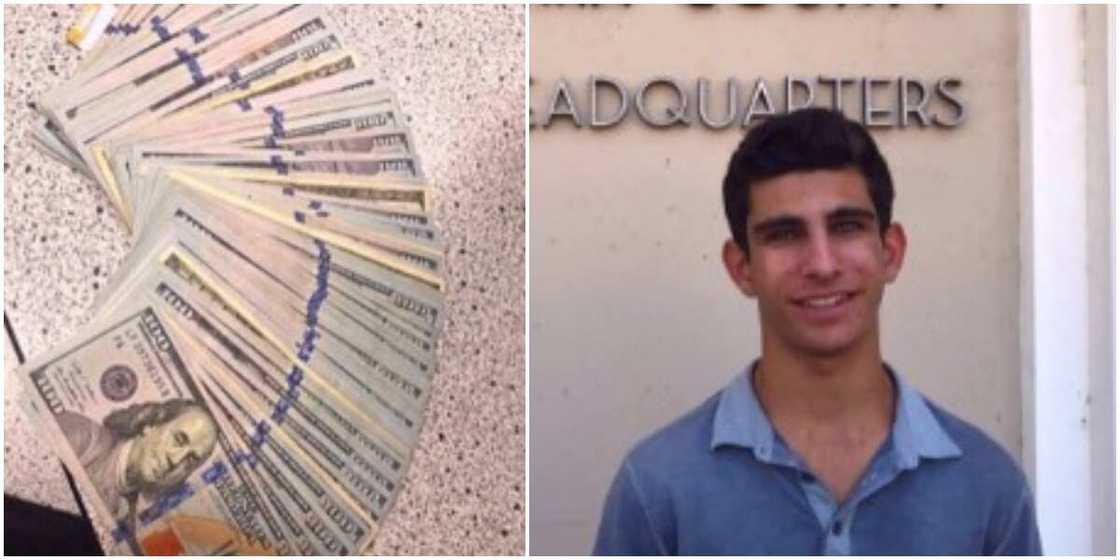 School boy rewarded with N41k for returning purse containing N4m he found on the ground School boy rewarded with N41k for returning purse containing N4m he found on the ground