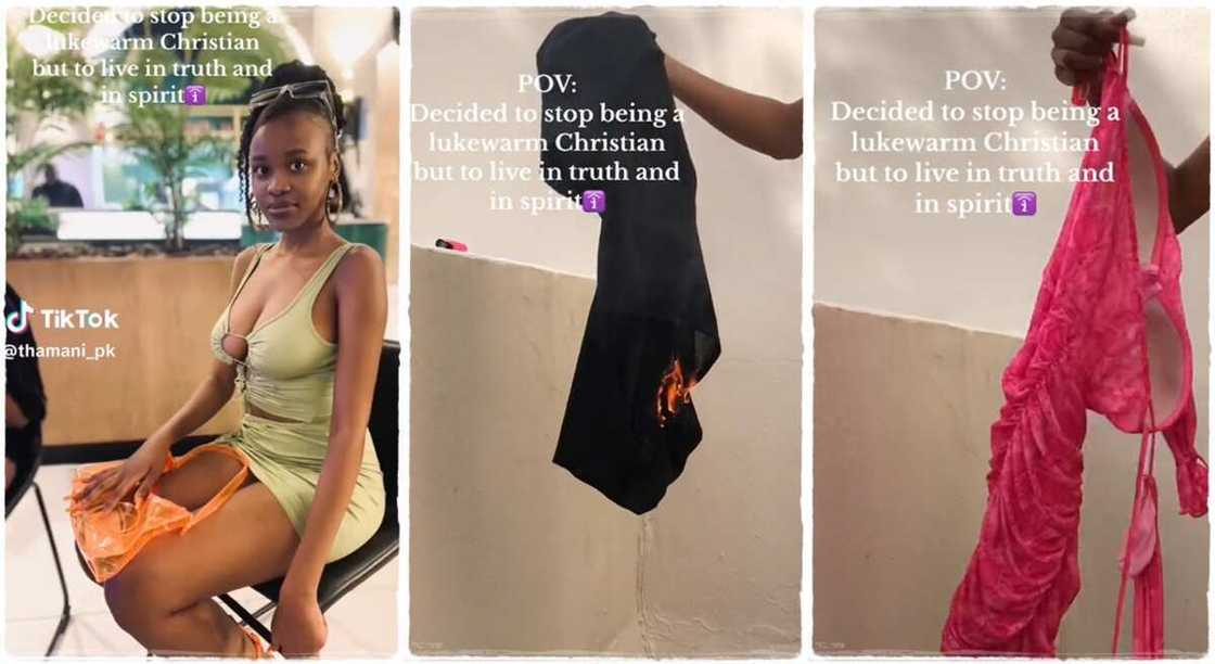 Photos of Precious Thamani, a lady who set her skimpy clothes on fire. Photos of Precious Thamani, a lady who set her skimpy clothes on fire.