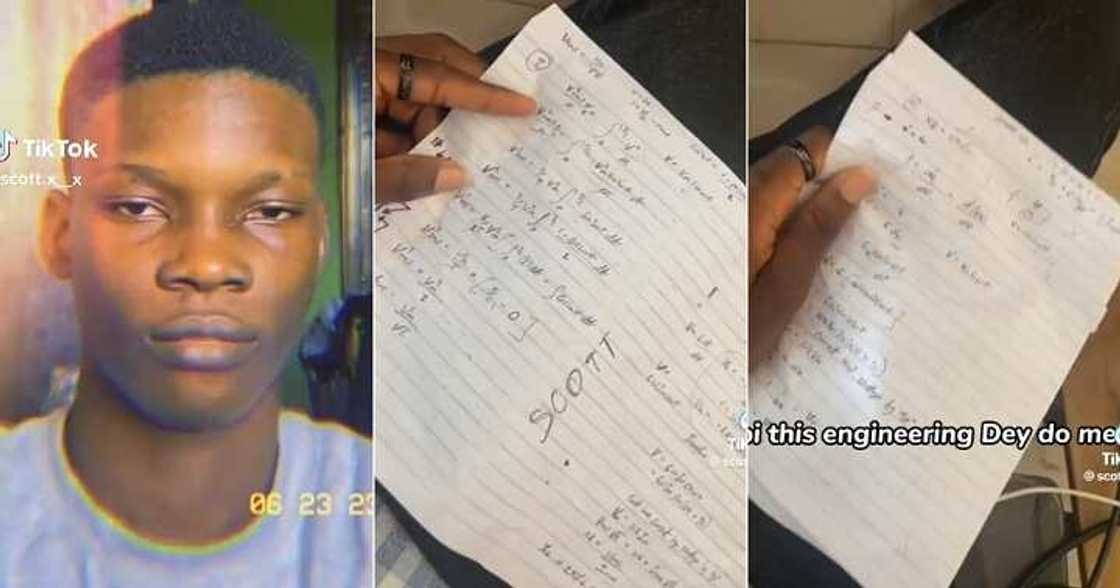 Nigerian Engineering student displays his notebook Nigerian Engineering student displays his notebook