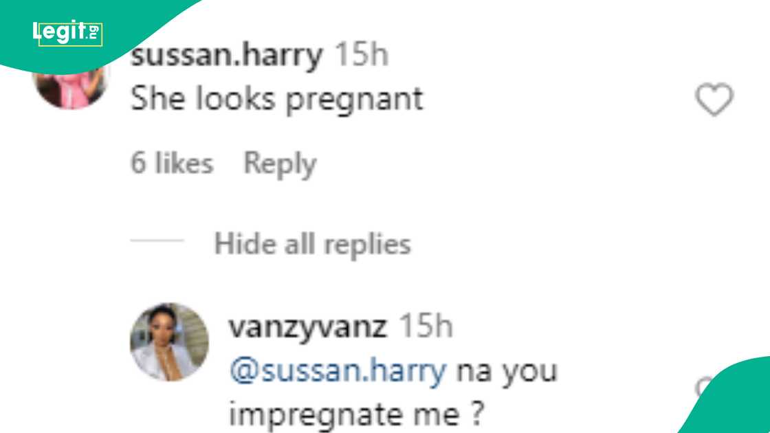 Iyabo Ojo's stepdaughter reacting to pregnancy rumour. Iyabo Ojo's stepdaughter reacting to pregnancy rumour.