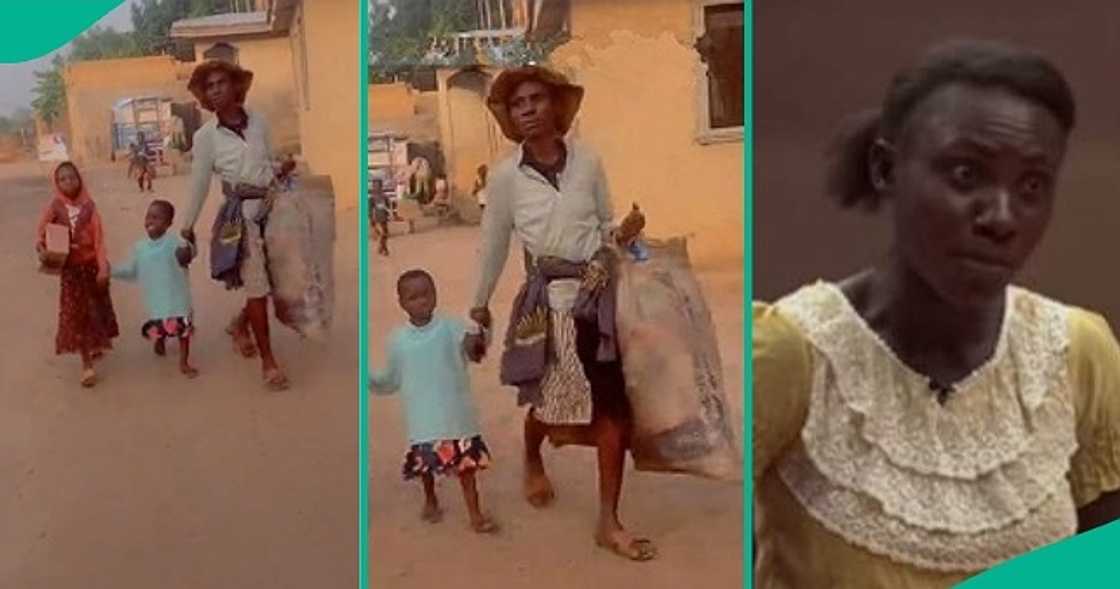 Viral sensation Blessing Newton spotted on the road with children Viral sensation Blessing Newton spotted on the road with children