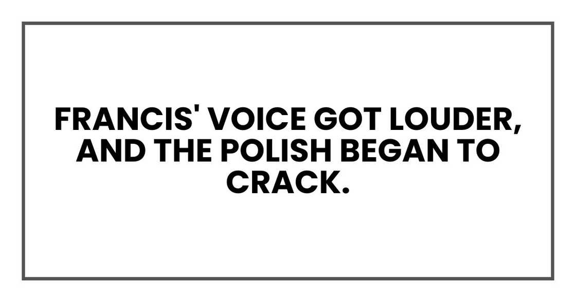 Mark's voice got louder, and the polish began to crack.