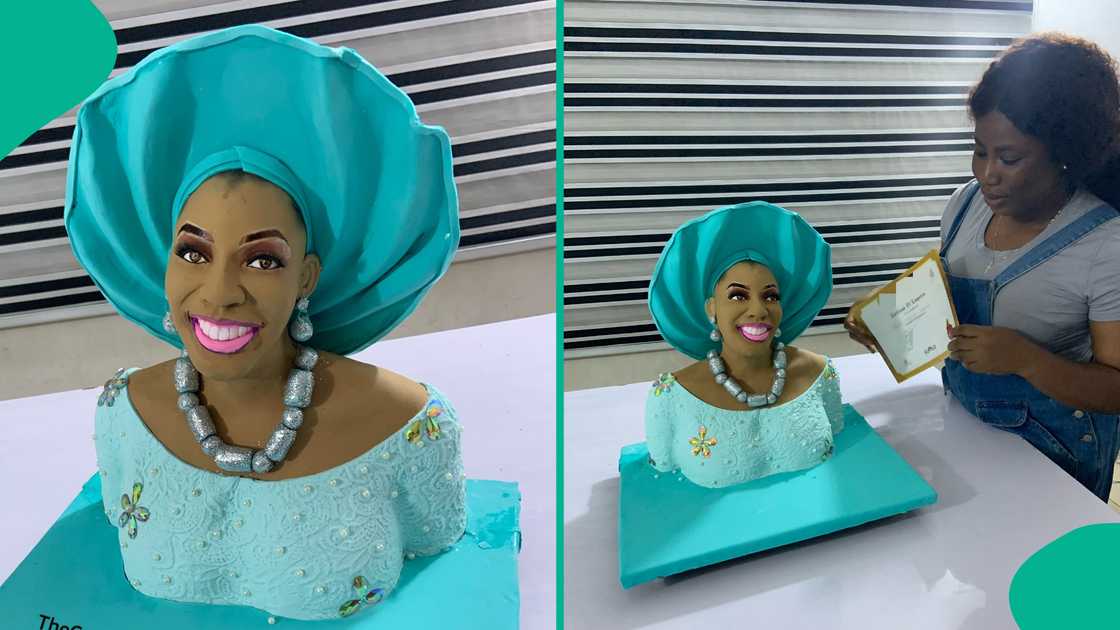 Lady shares photos of her beautiful cake. Lady shares photos of her beautiful cake.