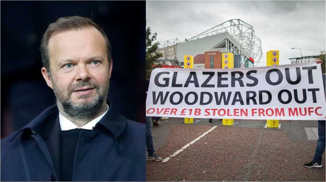 Kwallo: Zanga-zangan Magoya Man Utd ta kai har gaban gidan Woodward Kwallo: Zanga-zangan Magoya Man Utd ta kai har gaban gidan Woodward