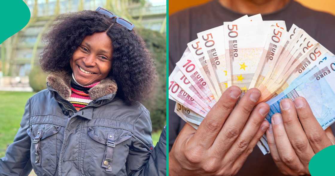 Nigerian lady celebrates being gifted €800 by Austrian newspaper, OÖNachrichten. Nigerian lady celebrates being gifted €800 by Austrian newspaper, OÖNachrichten.