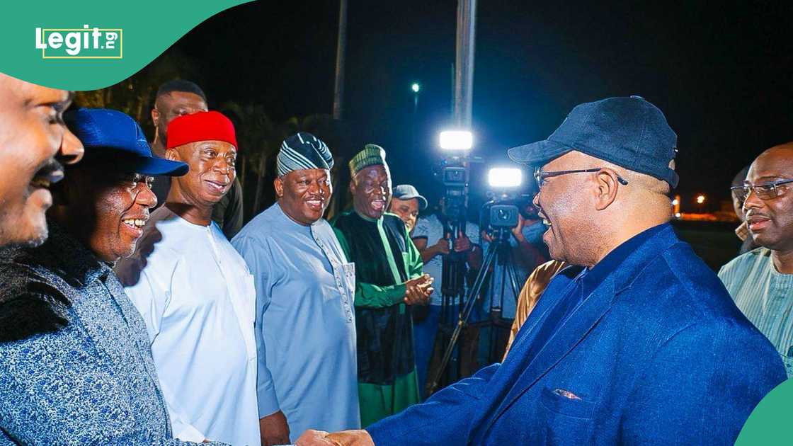 Akpabio was received into the country by top lawmakers