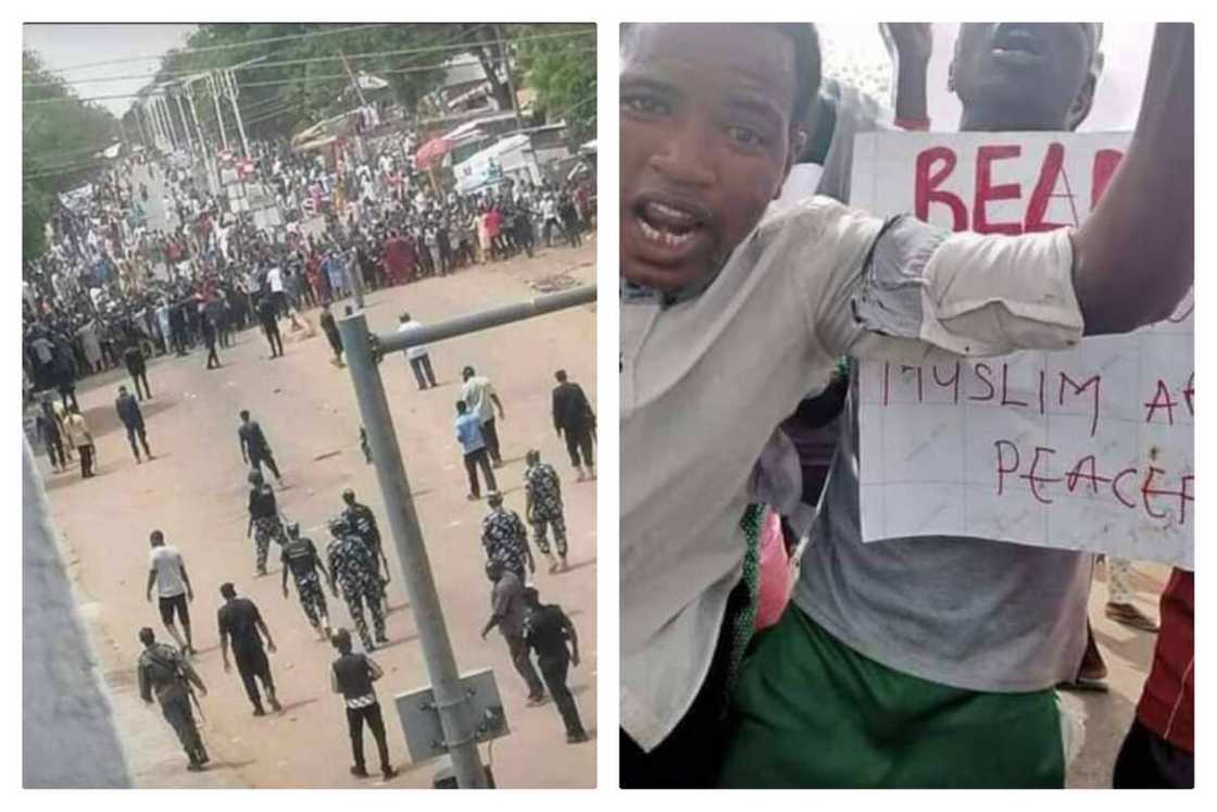 Masu zanga-zanga a Sokoto. Masu zanga-zanga a Sokoto.