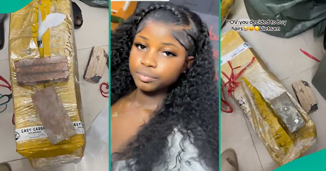 Nigerian Lady Who Imported Hair From Vietnam Cries Out After Receiving Cartons of Bricks