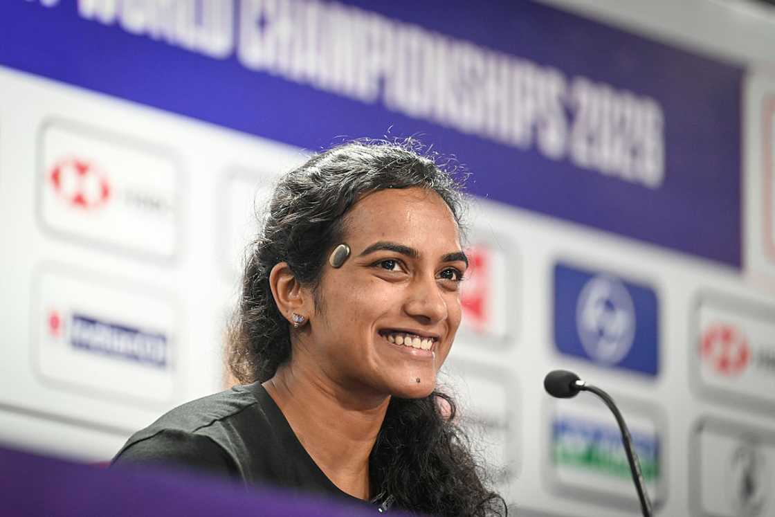 Indian badminton player PV Sindhu at the Indira Gandhi Indoor Stadium