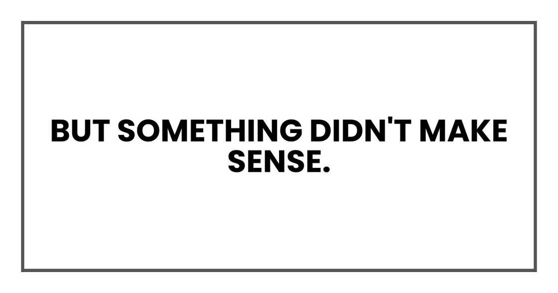 But something didn't make sense. But something didn't make sense.
