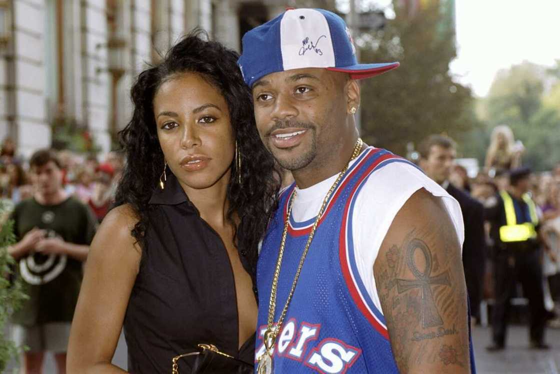 The late R&B singer Aaliyah and hip-hop Damon Dash