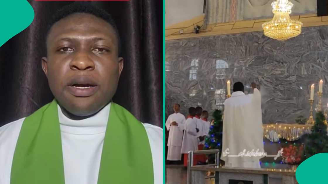 Catholic priest seen in video interacting with masquerade, many react Catholic priest seen in video interacting with masquerade, many react