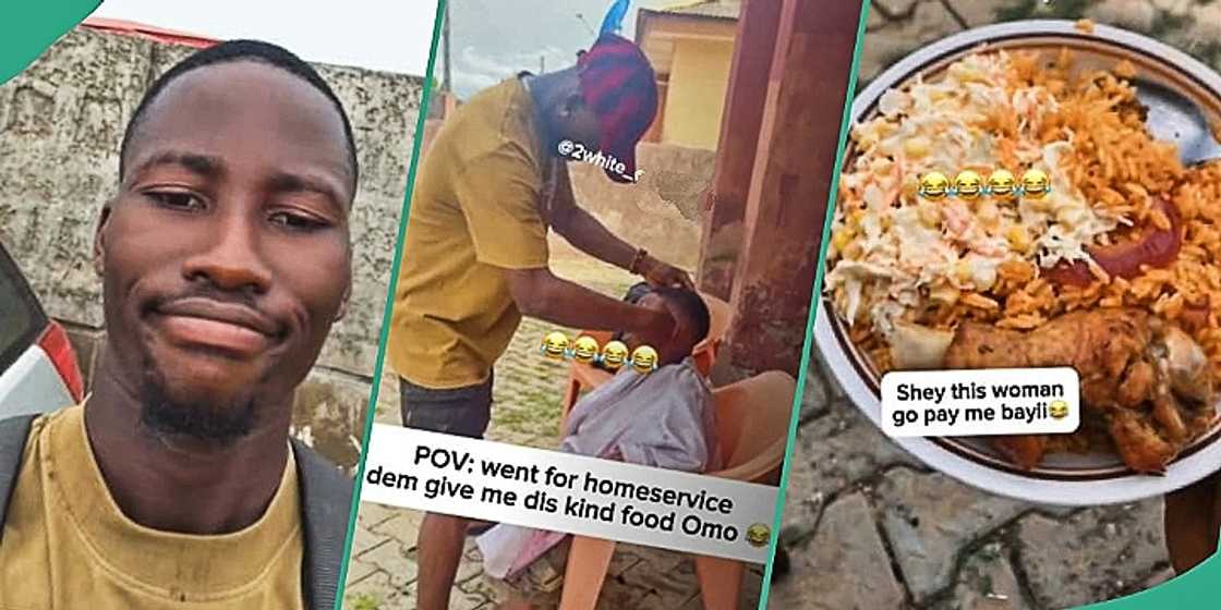 Nigerian barber shares delicious meal he was served Nigerian barber shares delicious meal he was served