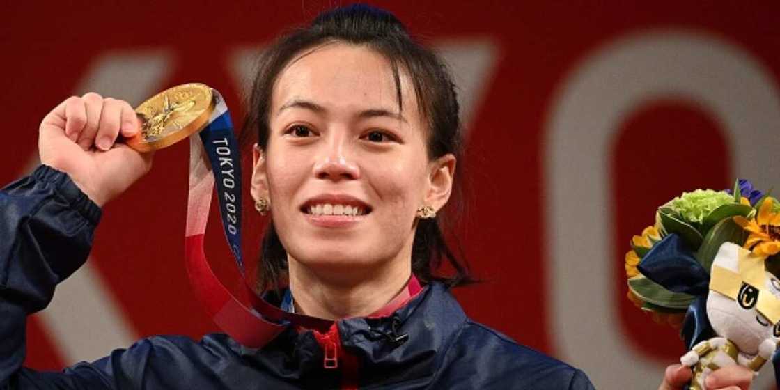 Kuo Hsing-chun wins a gold medal Kuo Hsing-chun wins a gold medal
