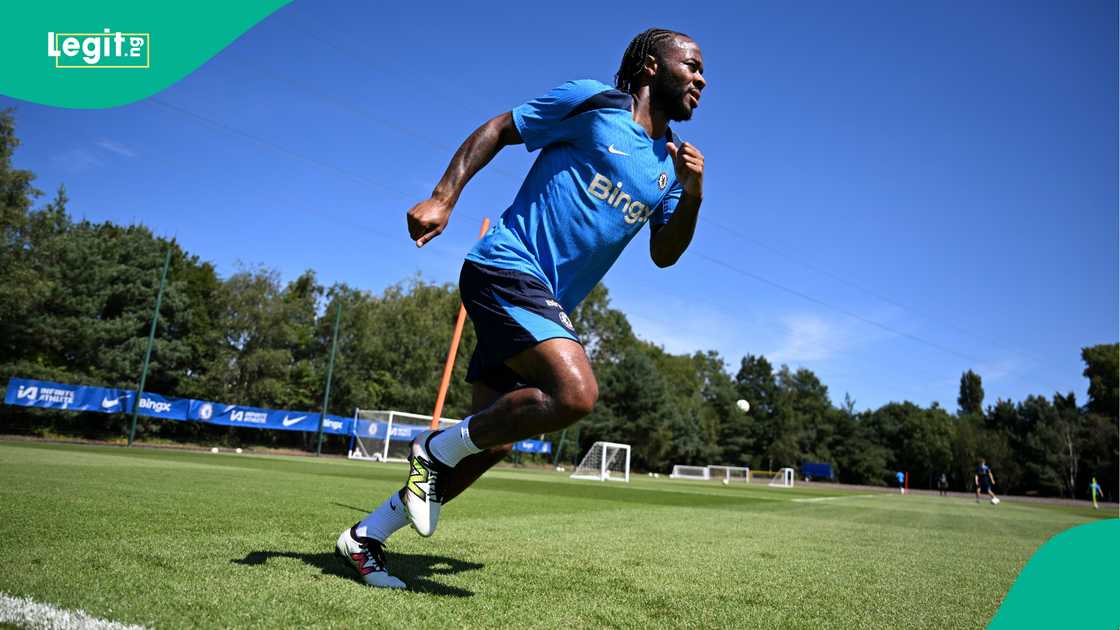 Raheem Sterling, Chelsea, Cobham, Surrey, London, England. Raheem Sterling, Chelsea, Cobham, Surrey, London, England.