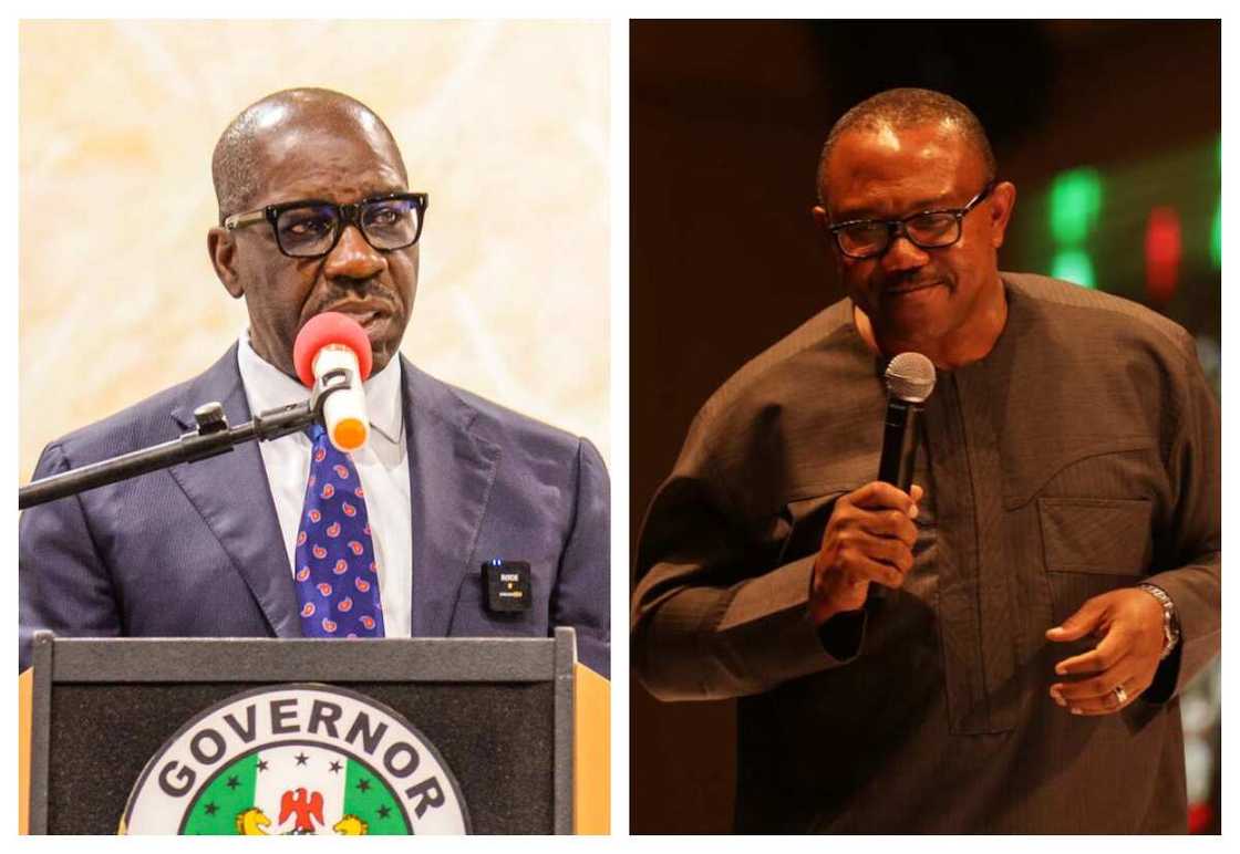 Peter Obi, Godwin Obaseki, Labour Party, PDP, 2023 election Peter Obi, Godwin Obaseki, Labour Party, PDP, 2023 election