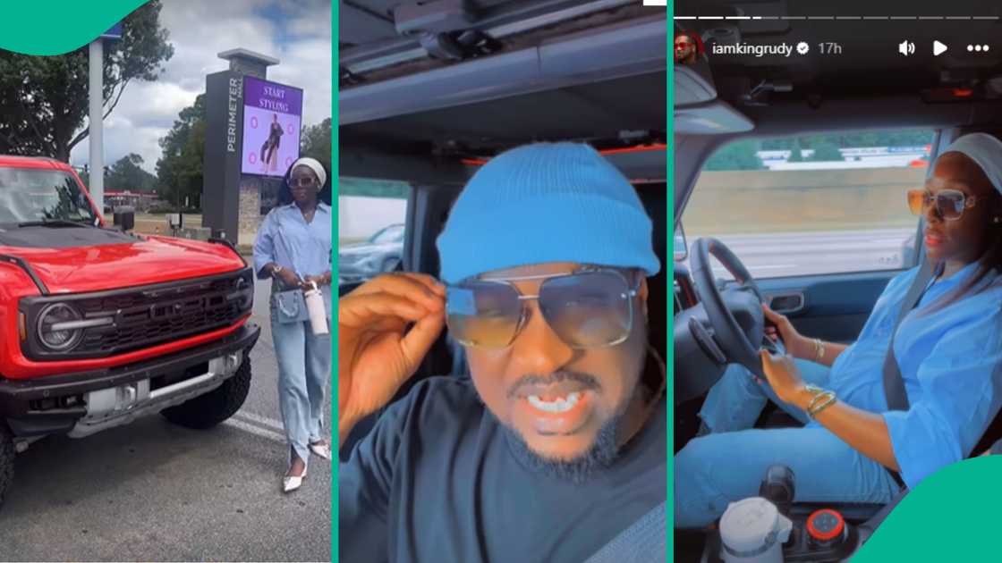 Singer Paul Okoye's young wife Ivy Ifeoma drives his new car.