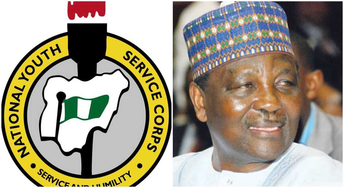 Photos of NYSC logo and Yakubu Gowon. Photos of NYSC logo and Yakubu Gowon.