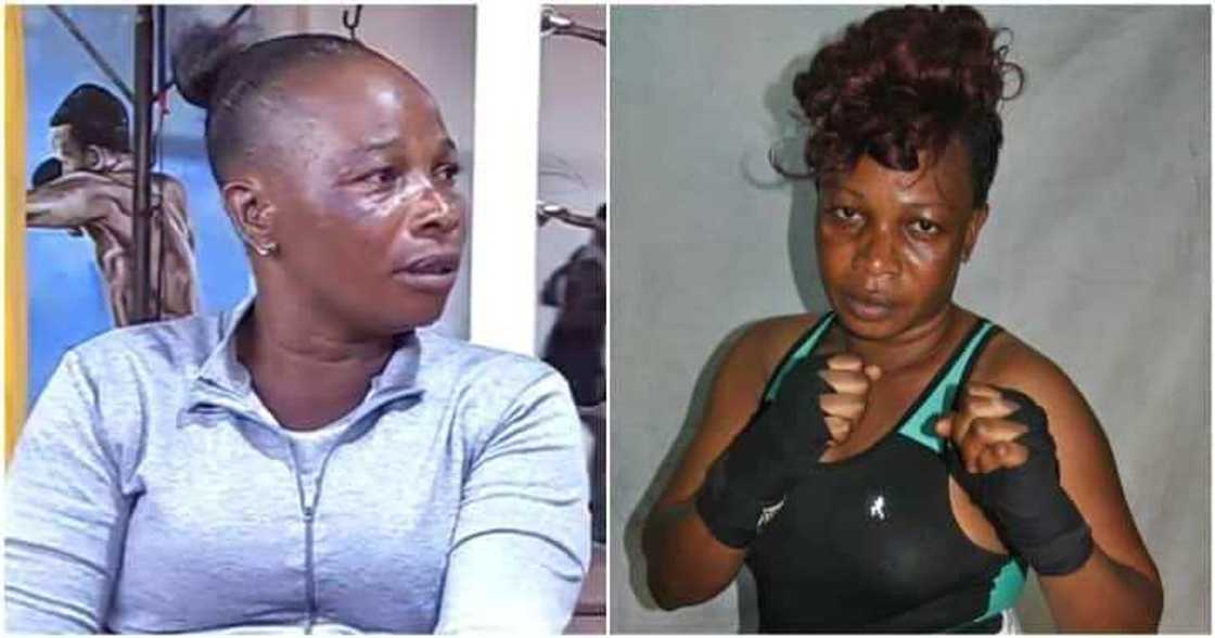 Ghana's first and oldest female boxer Ghana's first and oldest female boxer