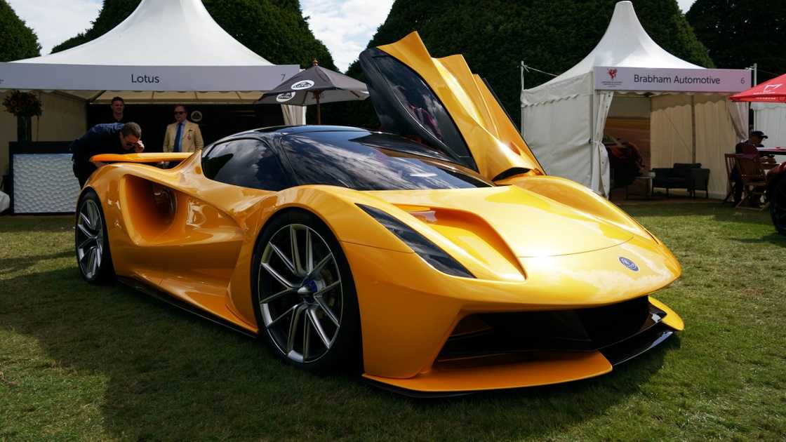 A Lotus Evija is pictured during the Concours of Elegance at Hampton Court Palace. A Lotus Evija is pictured during the Concours of Elegance at Hampton Court Palace.