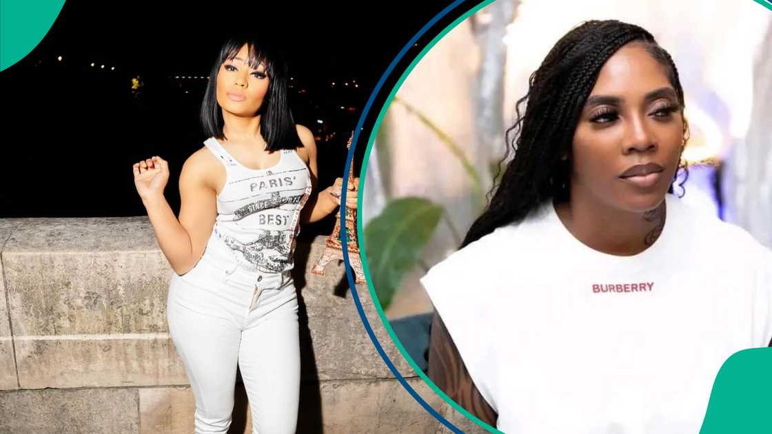 Nicki thanks Tiwa or coming to her show. Nicki thanks Tiwa or coming to her show.