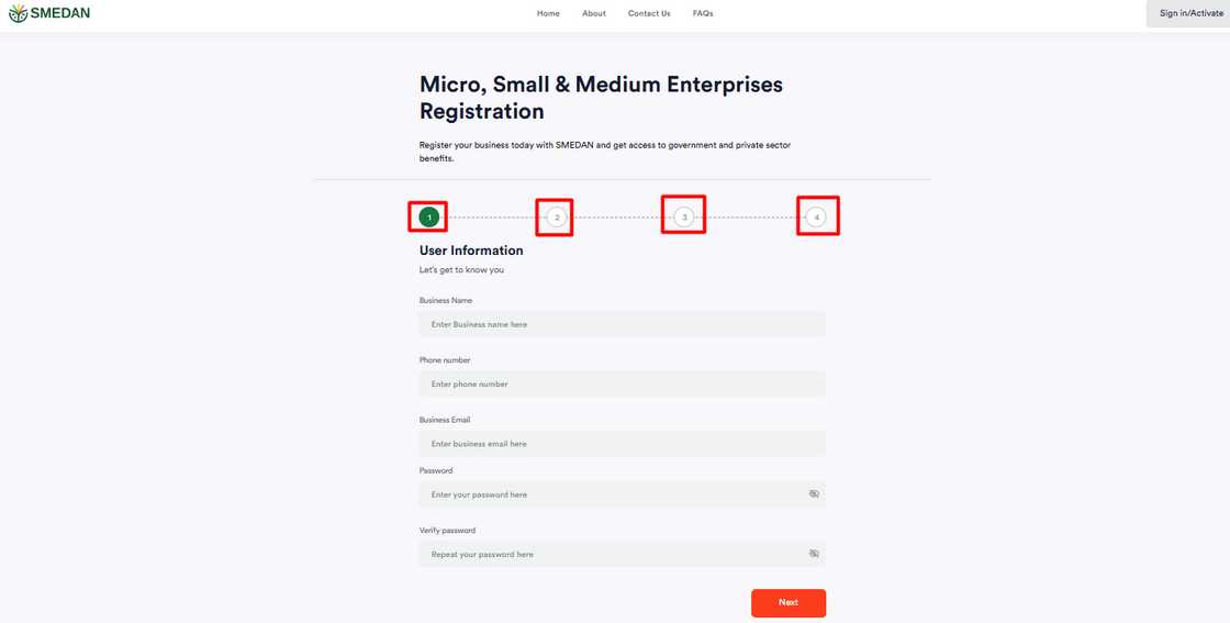 SMEDAN registration form