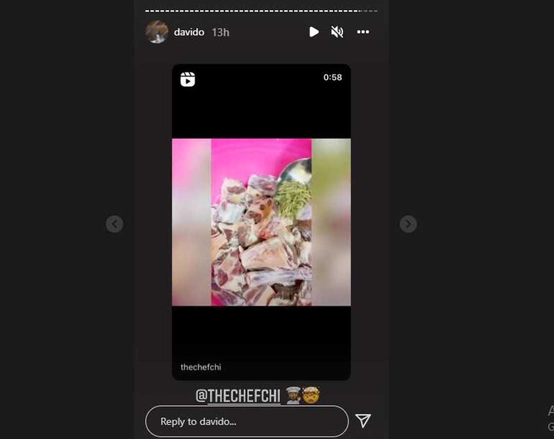 Davido, Chioma’s cooking Davido, Chioma’s cooking