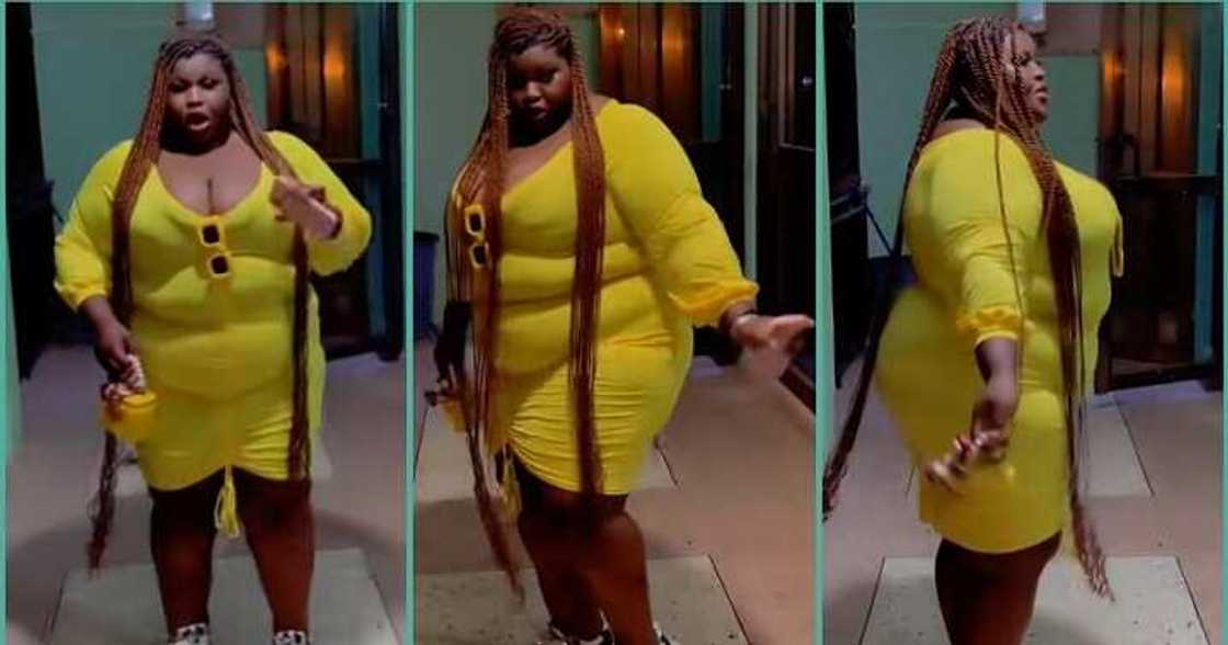 Chubby lady shows off her body shape Chubby lady shows off her body shape