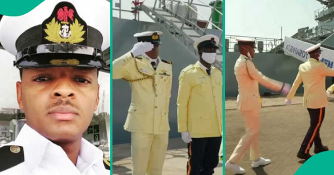 Lt Yerima captured in 2022 Dubai Nigerian Navy Ship handover.