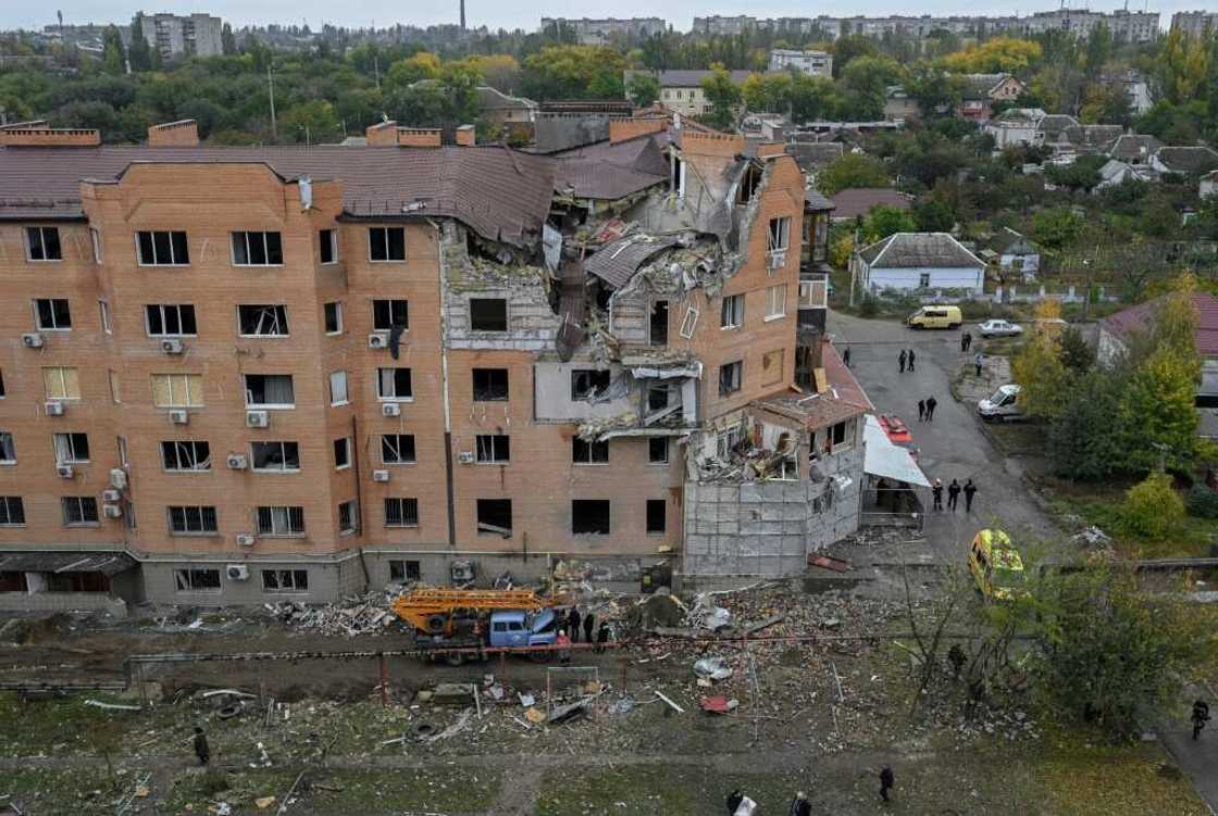 A building damaged by a rocket attack in Mykolaiv on October 23, 2022 A building damaged by a rocket attack in Mykolaiv on October 23, 2022