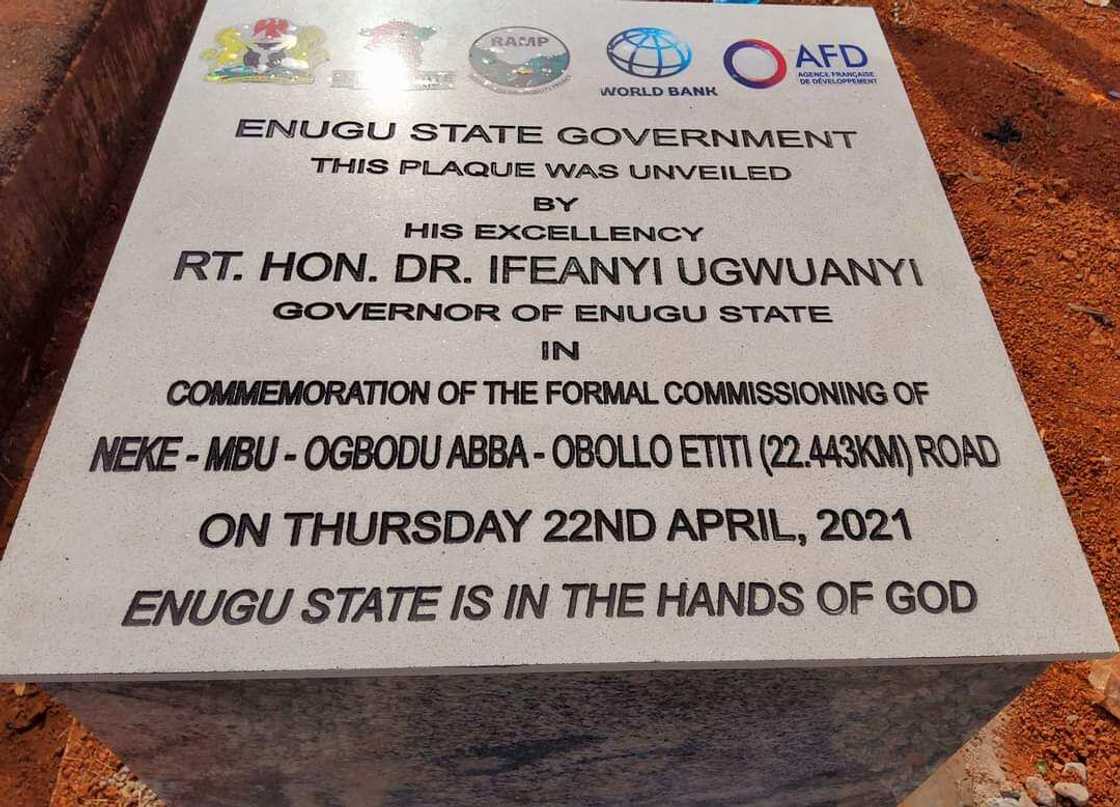 Gov Ugwuanyi inaugurates 22.443km Neke-Mbu-Ogbodu Abba-Obollo Etiti road Gov Ugwuanyi inaugurates 22.443km Neke-Mbu-Ogbodu Abba-Obollo Etiti road