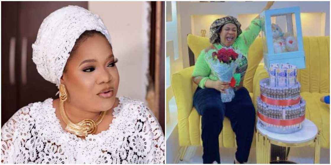 Toyin Abraham sprays dollars on Nkechi Blessing as she marks 32nd birthday Toyin Abraham sprays dollars on Nkechi Blessing as she marks 32nd birthday