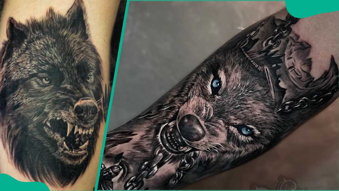 Realistic Fenrir tattoo