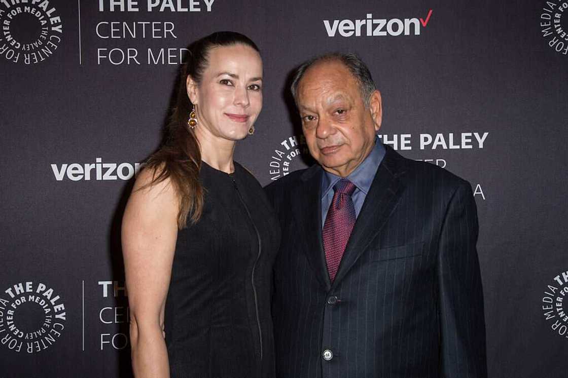 Actor Cheech Marin and wife Natasha Rubin at Sony Pictures Studios