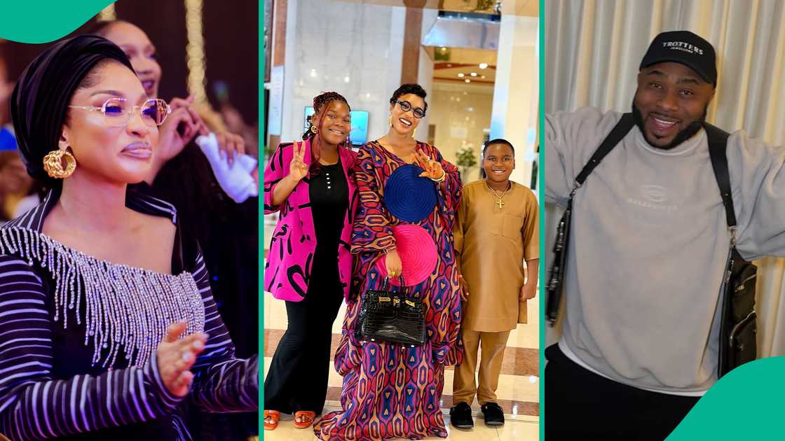 Tonto Dikeh steps out with her ex-husband Olakunle Churchill's stepdaughter and son