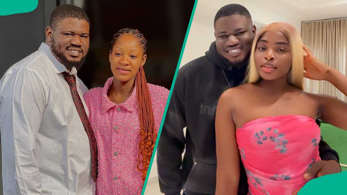 Untouchable Comedies with his wife and ex-girlfriend. Photo: @Chibuike1a, @Preciousthefruitgirl (modified by author)