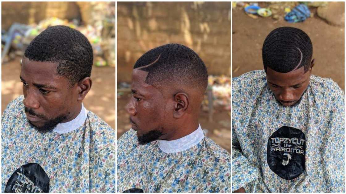 A collage showing how he gave his model a total transformation.
Twitter/@Topzycut A collage showing how he gave his model a total transformation.
Twitter/@Topzycut