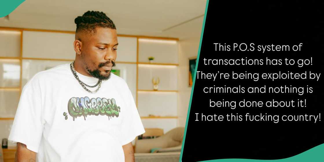 Rapper Ycee shares his grievance about POS operators. Rapper Ycee shares his grievance about POS operators.