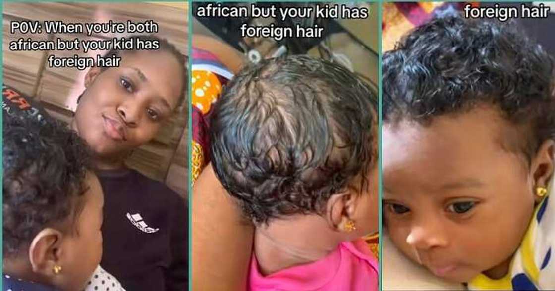 Mum shows off her baby's curly hair Mum shows off her baby's curly hair